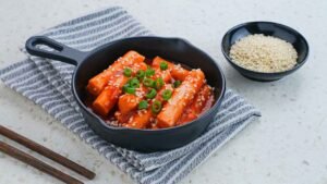 Cocina de Corea Receta del aperitivo tteokbokki
