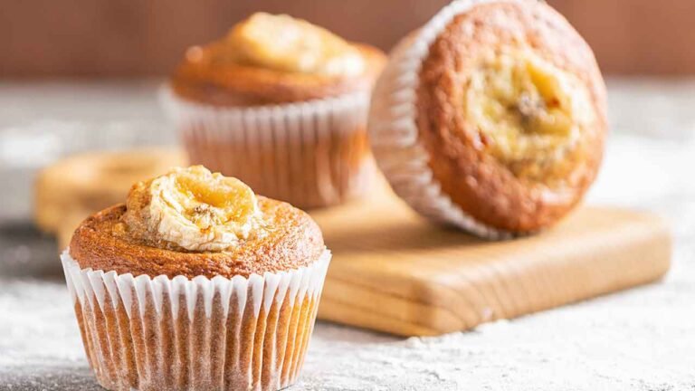 Postres Cómo hacer la receta del muffin de plátano